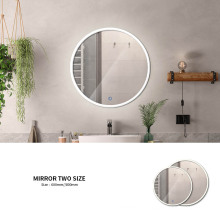 5mm 3000-6500K Frameless Wall Mounted Mirror LED Lighted Hotel Bathroom Round Backlit Illuminated Modern Mirrors